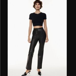 NWT Aritzia Babaton Publish Black Faux Leather Pants